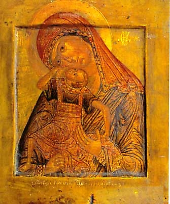 Акидимская икона Божией Матери Взыграние младенца 