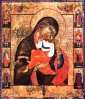 Икона Богоматерь Умиление типа Яхромской, со святыми на полях