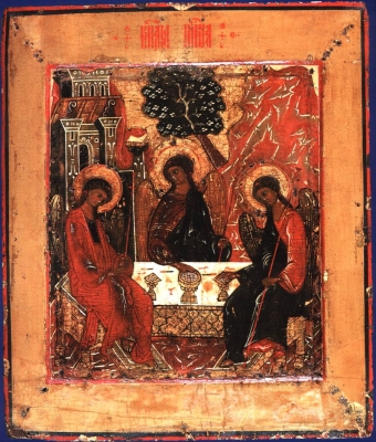 Икона Троица Новозаветная  17 век