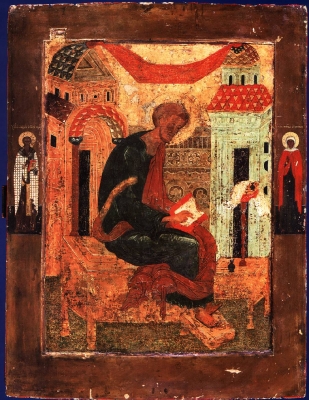 Икона Лука Евангелист, со Святыми на полях