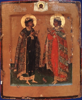 Икона Святые князья Борис и Глеб  17 век